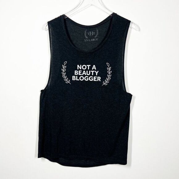 The Home Edit Women's Size XXL Not A Beauty Blogger Dark Grey Tank Top - Picture 2 of 10